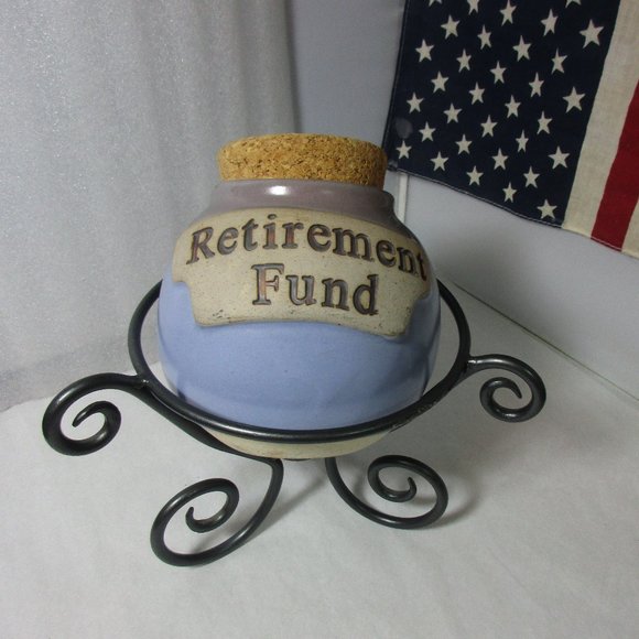 Handcrafted Pottery Jar & Stand Retirement Money Fund - Picture 12 of 12